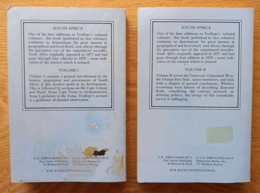 Anthony Trollope South Africa Volume 1 and Volume 2