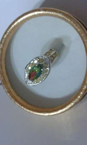 Rainbow Topaz Women Jewelry Gemstone Silver Ring Size 7.5