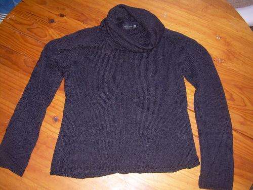 JENNI BUTTON Cotton/Viscose knit jersey cowl polo neck Sz 34/10