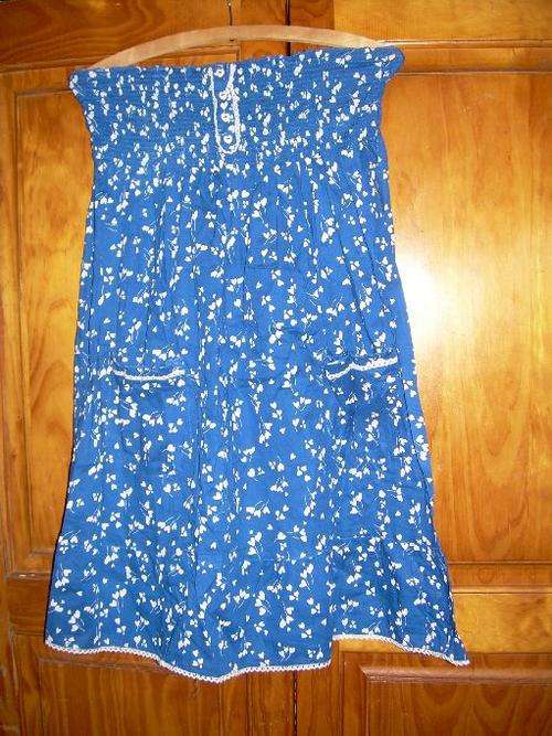 UK Import - ATMOSPHERE blue heart kitsch dress boobtube retro Boho 12