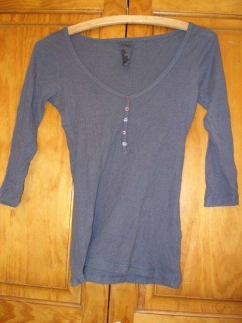 *CLEARANCE SALE* UK Import - Capsule S purple ribbed 3/4 sleeve retro top Size S