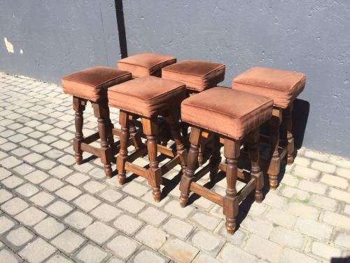 6 x Solid Wood Bar Stools