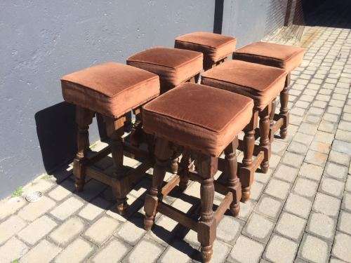 6 x Solid Wood Bar Stools