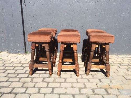 6 x Solid Wood Bar Stools