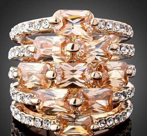 Fashion 18K White GP  Ring Use Multicolour Swarovski Austrian Crystal&Zircon Size 7#8#9#