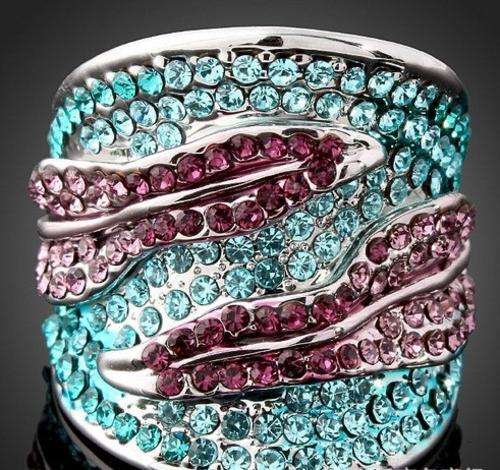 Valentine's Day's Gift Fashion Ring Use Multicolour Swarovski Austrian Crystal&Zircon size #9