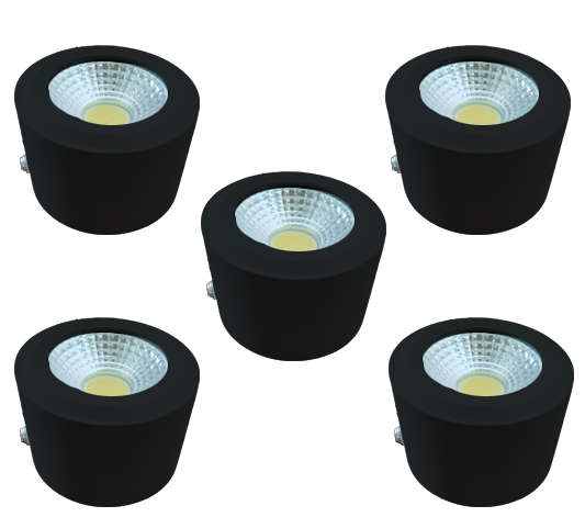 5W LED Downlight Set Black (5 Pack) easy to install
