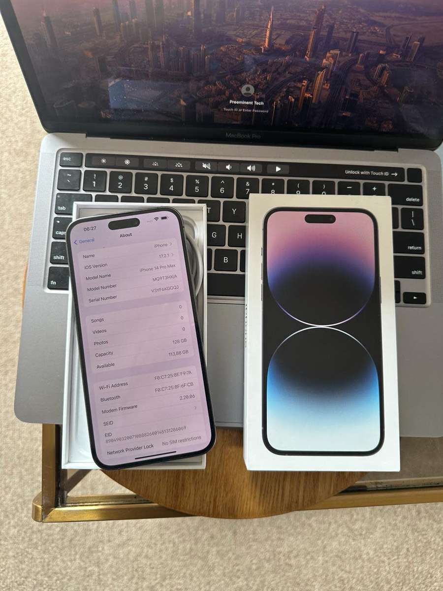 iPhone 14 Pro Max  (128GB) Purple * PRESTINE CONDITION AS NEW * + complementary accessories