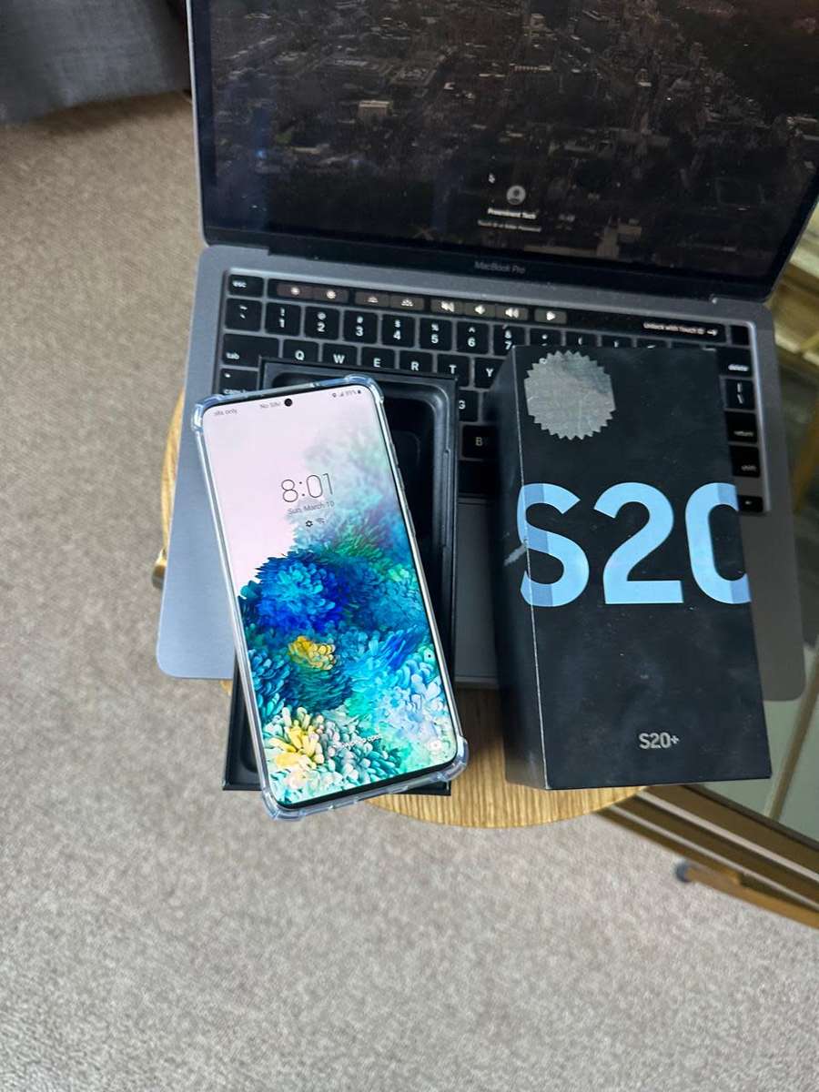 Refurbished Samsung Galaxy S20 Plus Cloud Blue (128GB) In Excellent Condition +Box + Accessories