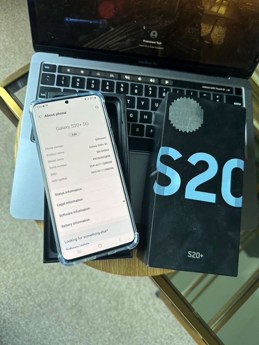 Refurbished Samsung Galaxy S20 Plus Cloud Blue (128GB) In Excellent Condition +Box + Accessories