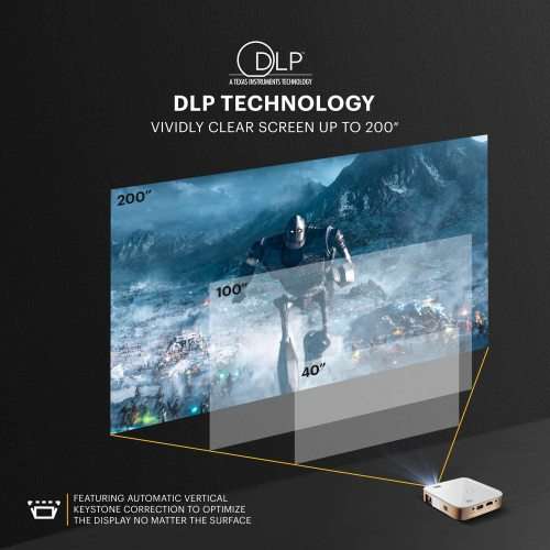 KODAK Luma 350 Portable Smart Projector w/Luma App | Ultra HD Rechargeable Video Projector