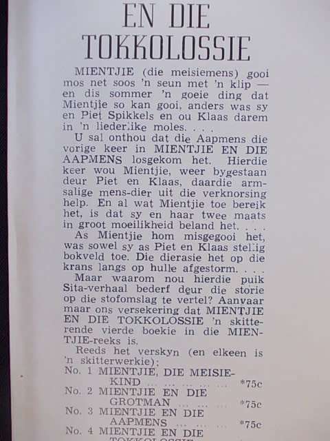 MIENTJIE EN DIE TOKKOLOSSIE - Sita