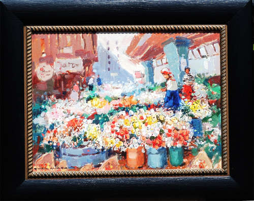 Wessel Marais oil-120, signed, image size 45-61 cm framed