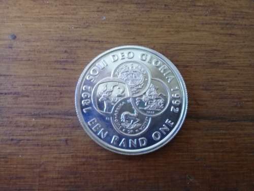1992 Coinage Silver 1 Rand Proof Coin.