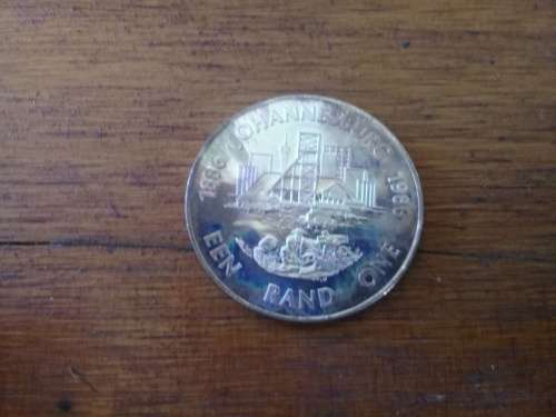 1986 Springbok Silver Rand Proof Coin. Rainbow toning