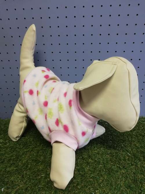 Dog jersey pink floral print XX-Large