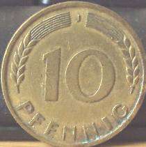 1950 Germany 10 Pfennig