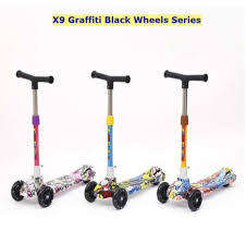 Height Adjustable Kids Scooter With Colourful Light-flashing Wheels.