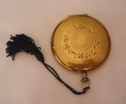 Vintage Zell Fifth Avenue "Pocket Watch" Powder Compact with Tassel