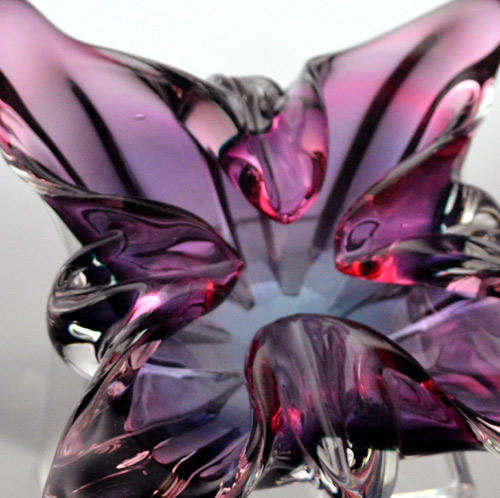 * PINK AND BLUE MURANO BOWL IN EXCELLENT CONDITION - HIGHLY COLLECTIBLE MID 20TH CENTURY RETRO GLASS