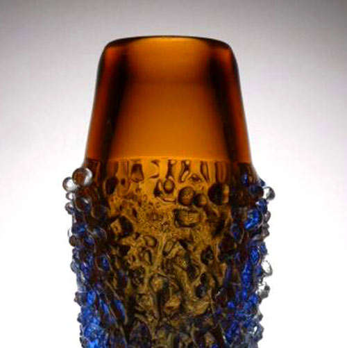 MAGNIFICENT MILOSLAVA SVOBODA `GALAXY` CZECH ART GLASS VASE, DESIGNED IN 1965 FOR SKRDLOVICE GLASS