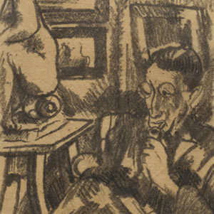 * WOLF KIBEL : 'THE ART COLLECTOR': SIGNED AND TITLED BY WOLF KIBEL