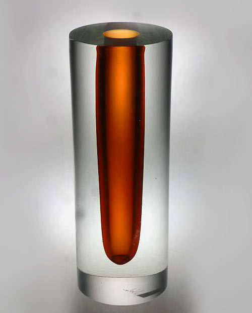 DAZZLINGLY BEAUTIFUL & HEAVY CZECH VASE, DESIGNED, SIGNED & MADE BY ALES VALNER