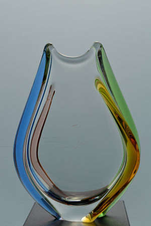 * A MAGNIFICENT & MOST ELEGANT CZECH ART GLASS VASE DESIGNED BY FRANTISEK ZEMEK FOR MSTISOV