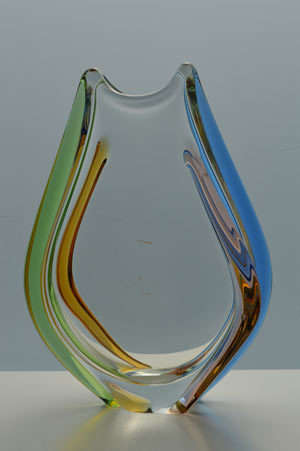 * A MAGNIFICENT & MOST ELEGANT CZECH ART GLASS VASE DESIGNED BY FRANTISEK ZEMEK FOR MSTISOV