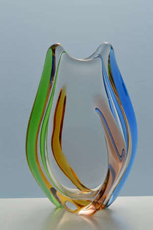 * A MAGNIFICENT & MOST ELEGANT CZECH ART GLASS VASE DESIGNED BY FRANTISEK ZEMEK FOR MSTISOV