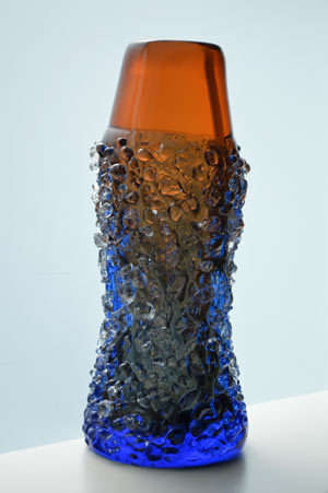 MAGNIFICENT MILOSLAVA SVOBODA `GALAXY` CZECH ART GLASS VASE, DESIGNED IN 1965 FOR SKRDLOVICE GLASS
