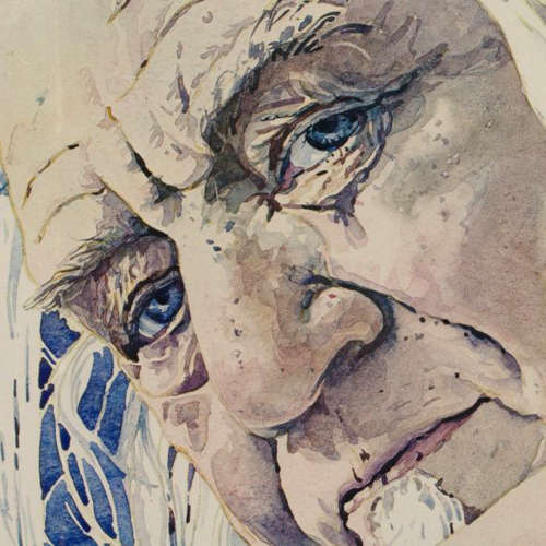 WALTER BATTISS (1906-1982) : SELF PORTRAIT : FRAMED AND MOUNTED SCREENPRINT : ALPHA BATT 155