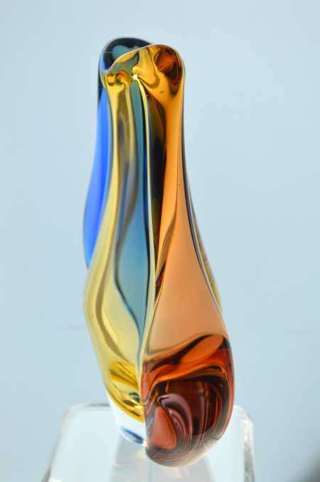 * FAMOUS & MAGNIFICENT ICON OF CZECH ART GLASS, ELEGANT VASE DESIGNED BY HANA MACHOVSKA FOR MSTISOV
