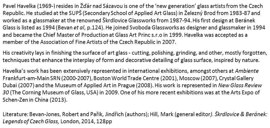 MAGNIFICENT 21st CENTURY CZECH ART GLASS! CONTEMPORAY DESIGN BY MR PAVEL HAVELKA (Zdár nad Sázavou)