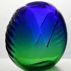 ** ART GLASS SCULPTURE - CZECH ART GLASS AT ITS BEST! CONTEMPORAY DESIGN BY HVLAKA