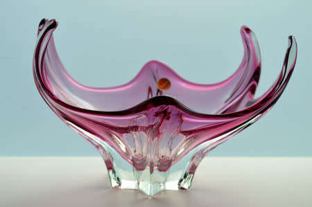 * SENSATIONAL TOP QUALITY MURANO BOWL - MID CENTURY ART GLASS AT ITS BEST! WITH ORIGINAL LABEL!!