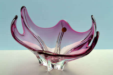 * SENSATIONAL TOP QUALITY MURANO BOWL - MID CENTURY ART GLASS AT ITS BEST! WITH ORIGINAL LABEL!!
