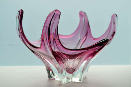 * SENSATIONAL TOP QUALITY MURANO BOWL - MID CENTURY ART GLASS AT ITS BEST! WITH ORIGINAL LABEL!!