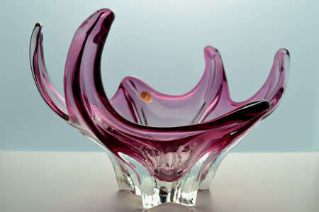* SENSATIONAL TOP QUALITY MURANO BOWL - MID CENTURY ART GLASS AT ITS BEST! WITH ORIGINAL LABEL!!