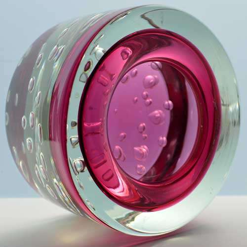 MAGNIFICENT CZECH ART GLASS BOWL, DESIGNED FOR SKRDLOVICE GLASSWORKS (1974) BY PROF JAROSLAV SVOBODA