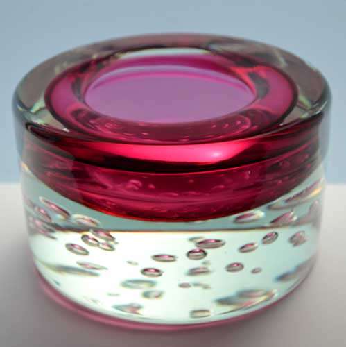 MAGNIFICENT CZECH ART GLASS BOWL, DESIGNED FOR SKRDLOVICE GLASSWORKS (1974) BY PROF JAROSLAV SVOBODA