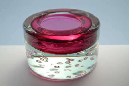 MAGNIFICENT CZECH ART GLASS BOWL, DESIGNED FOR SKRDLOVICE GLASSWORKS (1974) BY PROF JAROSLAV SVOBODA