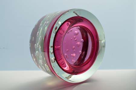 MAGNIFICENT CZECH ART GLASS BOWL, DESIGNED FOR SKRDLOVICE GLASSWORKS (1974) BY PROF JAROSLAV SVOBODA