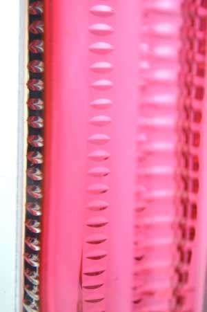 A BEAUTIFUL PINK AND CLEAR HAND-CUT CZECH ART GLASS SCULPTURAL VASE : A GIFT AT THIS STARTING PRICE!