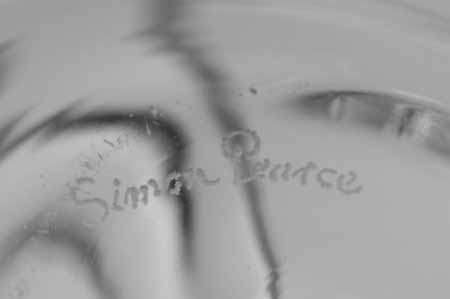 * SIMON PEARCE (IRISH-AMERICAN) TWO MAGNIFICENT PAPERWEIGHTS OF CLEAR GLASS, THE LARGER ONE SIGNED *