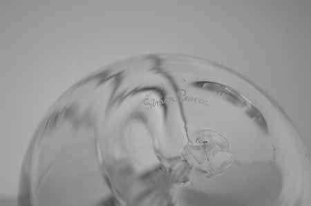 * SIMON PEARCE (IRISH-AMERICAN) TWO MAGNIFICENT PAPERWEIGHTS OF CLEAR GLASS, THE LARGER ONE SIGNED *