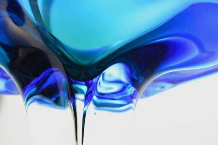 XXXL * BLUE AND GREEN CZECH ART GLASS CHRIBSKA BOWL DESIGNED BY PROF JOSEF HOSPODKA IN THE 1970s