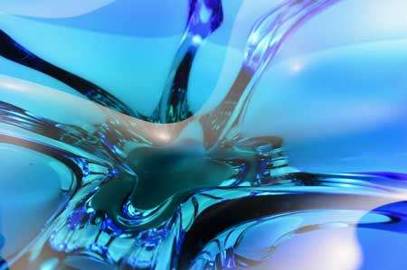 XXXL * BLUE AND GREEN CZECH ART GLASS CHRIBSKA BOWL DESIGNED BY PROF JOSEF HOSPODKA IN THE 1970s