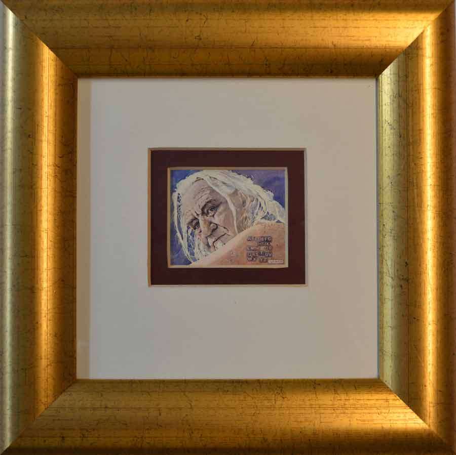 WALTER BATTISS (1906-1982) : SELF PORTRAIT : FRAMED AND MOUNTED SCREENPRINT : ALPHA BATT 155