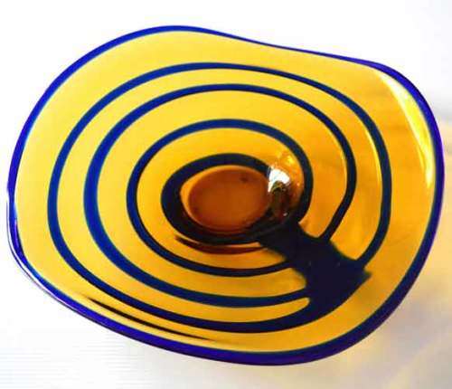 * RARE 20th CENTURY CZECH ART GLASS AT ITS BEST! FUNKY MODERN DESIGN BY PROF VLADIMIR KOPECKY (ATTR)